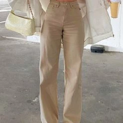 Chic Casual Solid Color Draped Straight High-rise Loose Pants