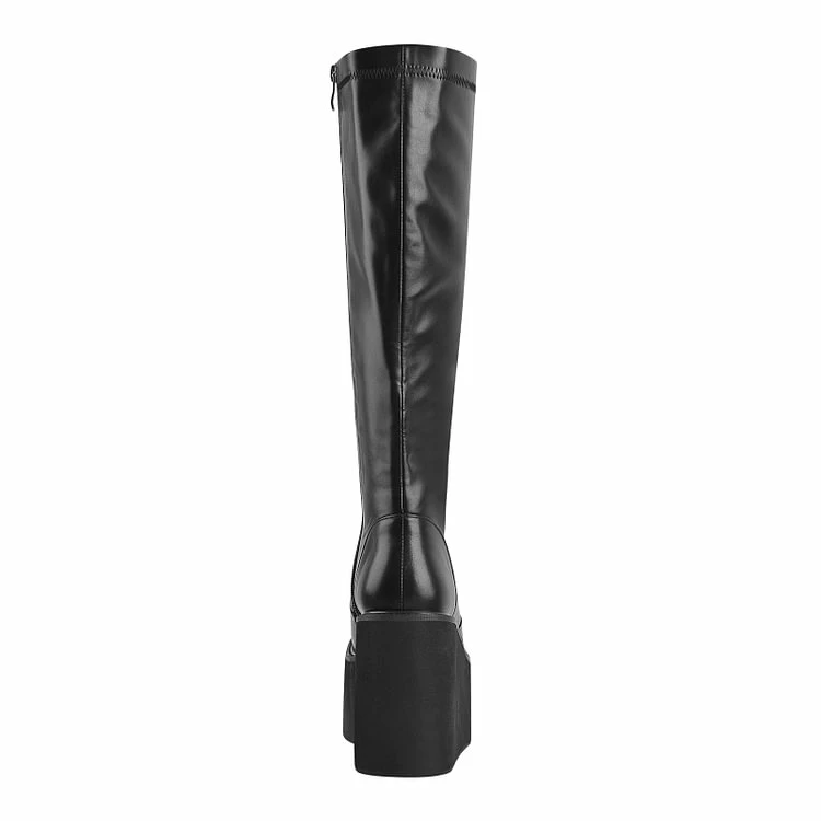Women‘s Over Knee High Solid Zip Up Platform Boots - Image 3