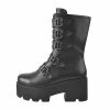 Wedge Platform Multiple Buckle Boots