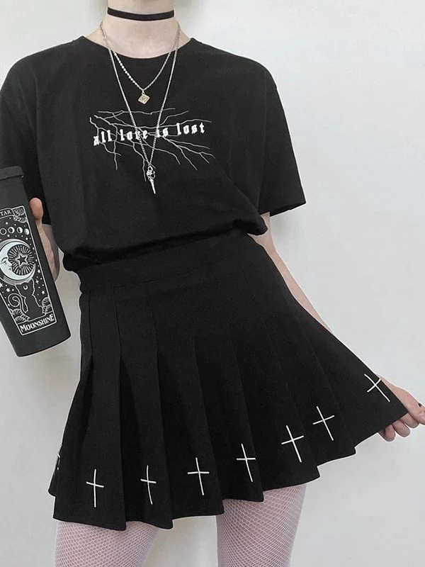 Dark Angel Pleated Gothic Skirts With Lining - Image 3