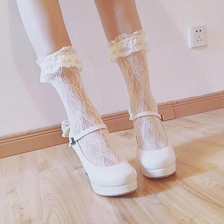 Janpaness Style Sweet Vintage Lace Lolita Socks - Image 2