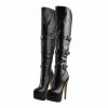 Buckle Knee High Platform Boots