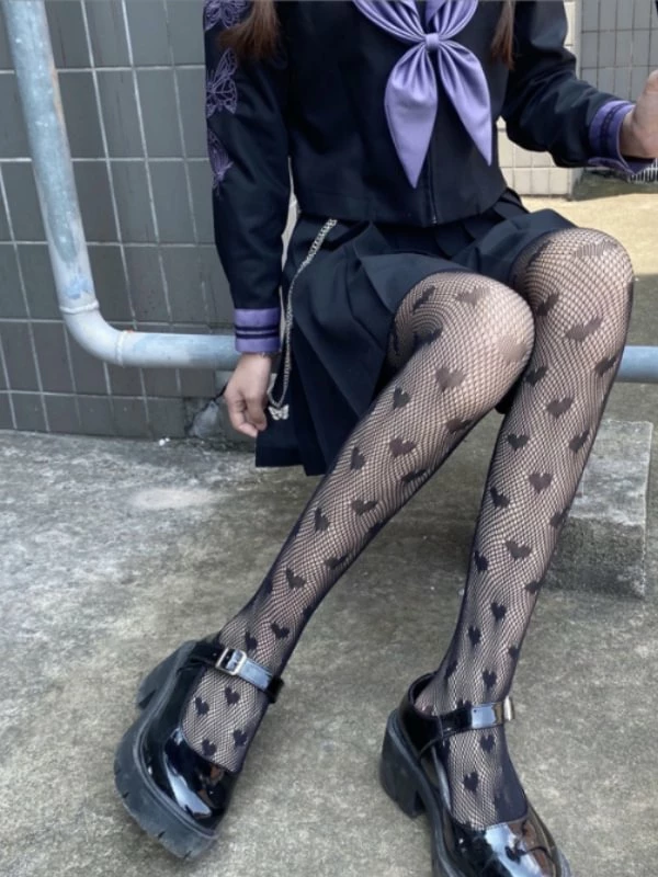 Sexy Sweet Heart Pattern Party Fishnet Tights