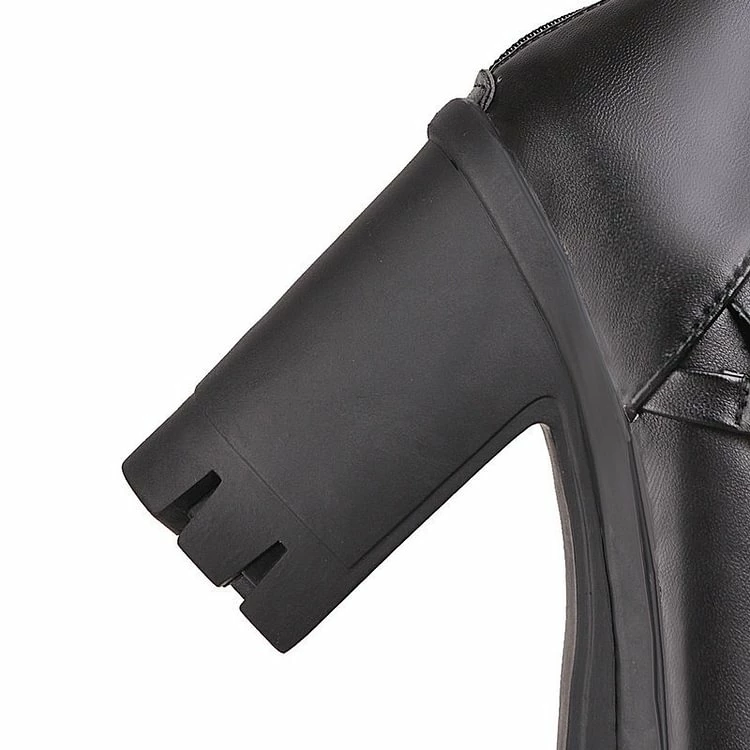 Victorian Vintage O-Ring Lace Chunky Heel Boots - Image 5