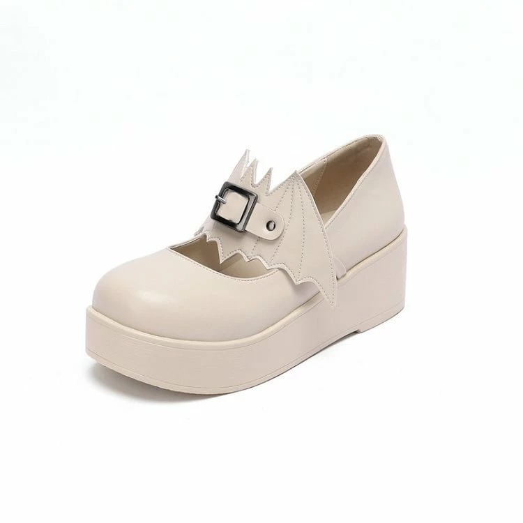 Bat Buckle Strap Round Toe Platform Mary Jane - Image 3