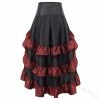 Vintage Buckle Strap Lace Decoration Asymmetrical Layered Skirt