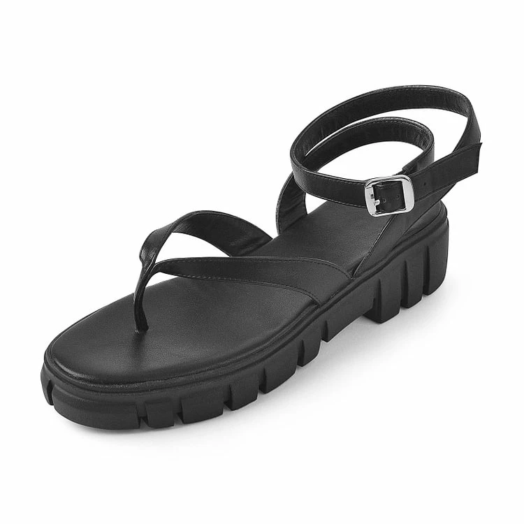 Ankle Strap Flip Flop Flats