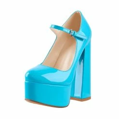 Chunky Heel Mary Jane Platform Pumps